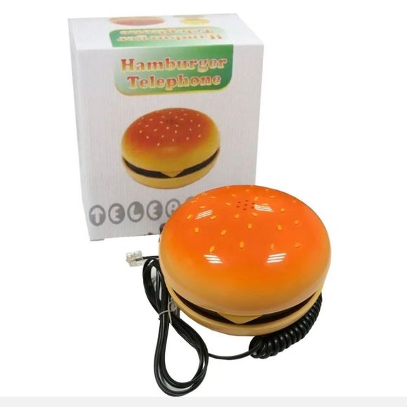 Hamburger Shape Cheeseburger Burger Telephone Novelty Home Corded Phone Gift US - Picture 8 of 8